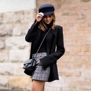 TIBI Aldridge checked wool-blend tweed mini skirt